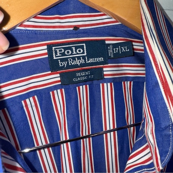 Polo Ralph Lauren Blue Striped Cotton Long Sleeve  Button Up, Men’s Size XL - Picture 5 of 8